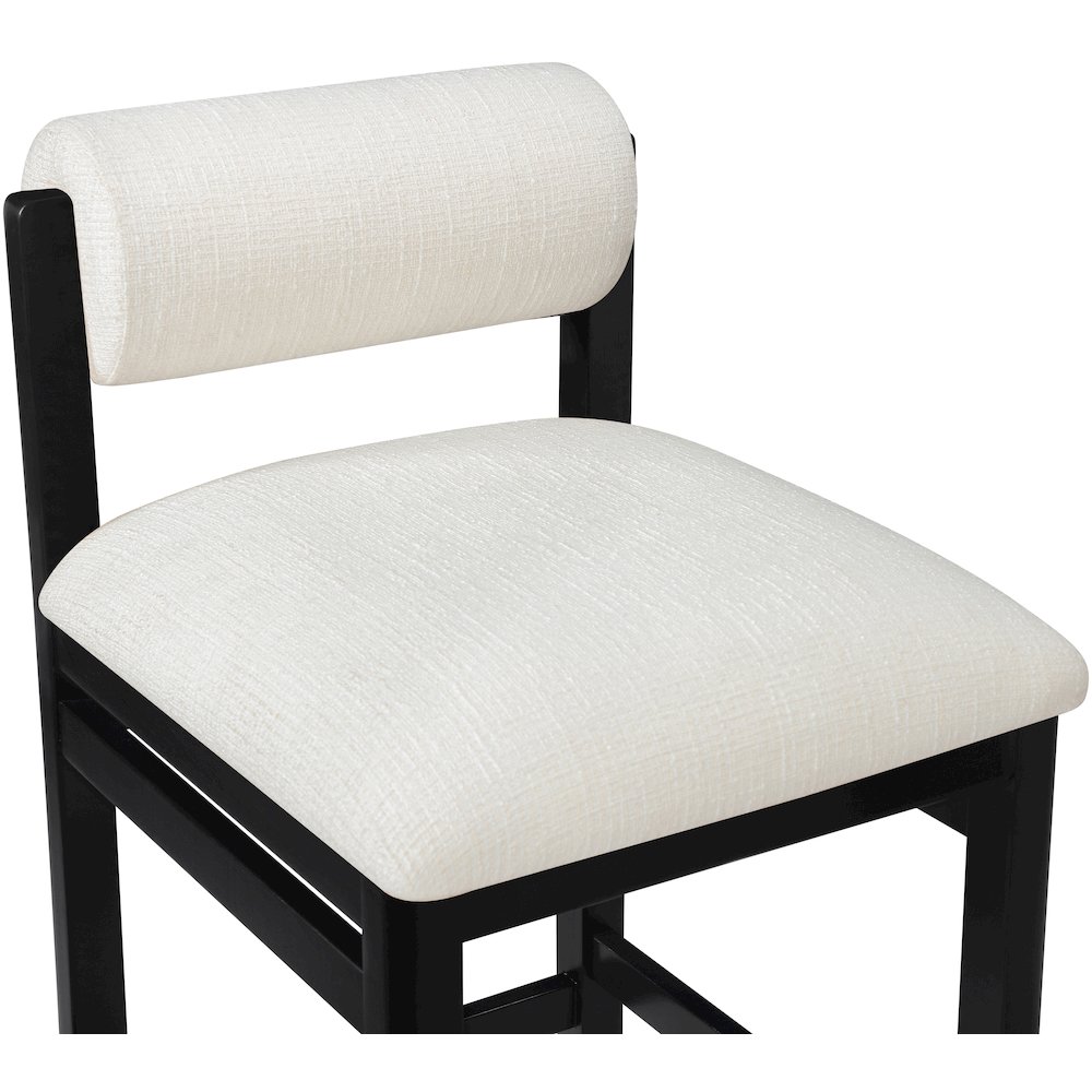 Roundhill Cream Linen Textured Fabric Upholstered Counter Stool. Picture 4