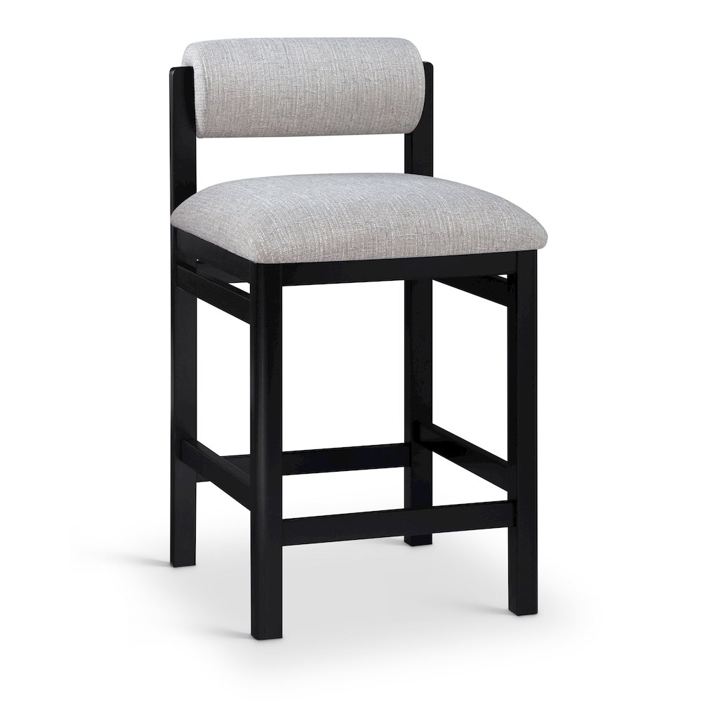 Roundhill Grey Linen Textured Fabric Upholstered Counter Stool. Picture 1