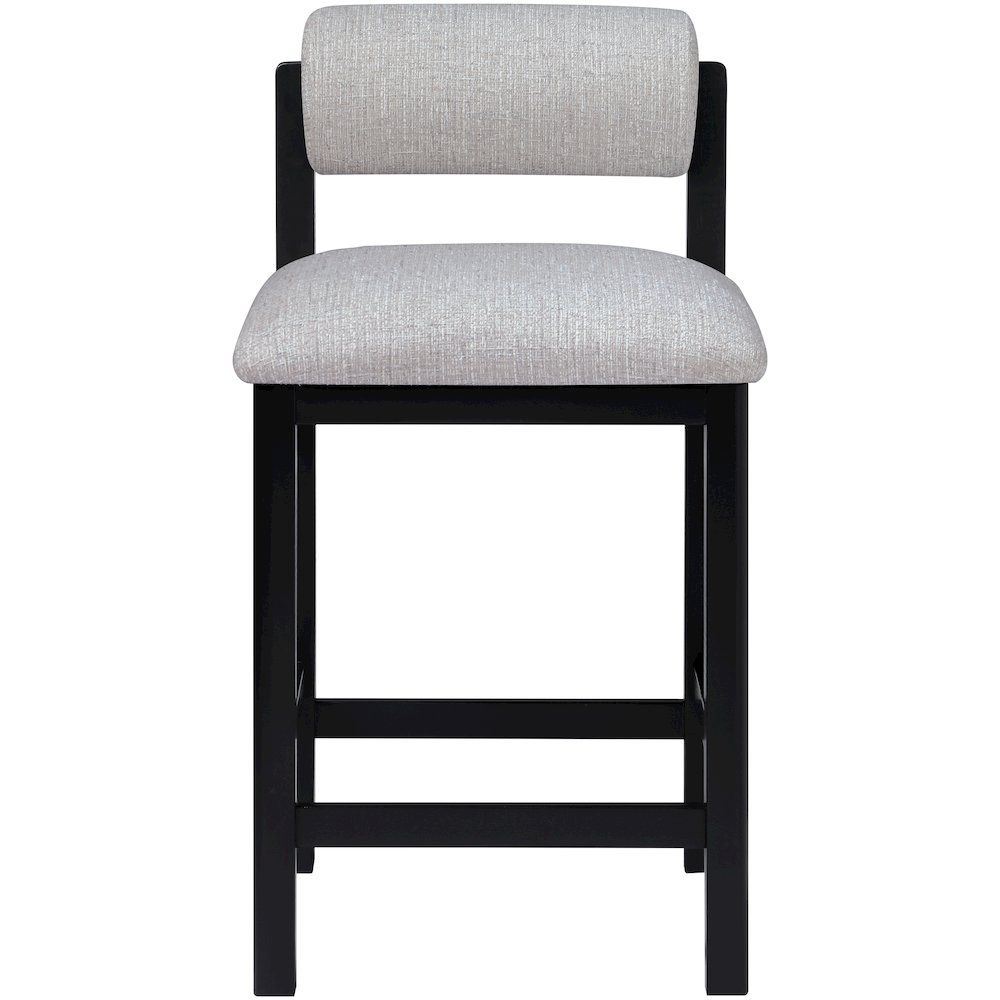 Roundhill Grey Linen Textured Fabric Upholstered Counter Stool. Picture 2