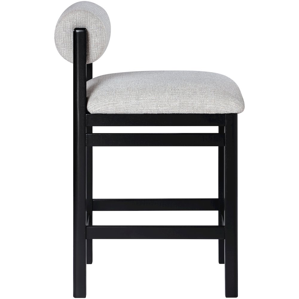 Roundhill Grey Linen Textured Fabric Upholstered Counter Stool. Picture 8