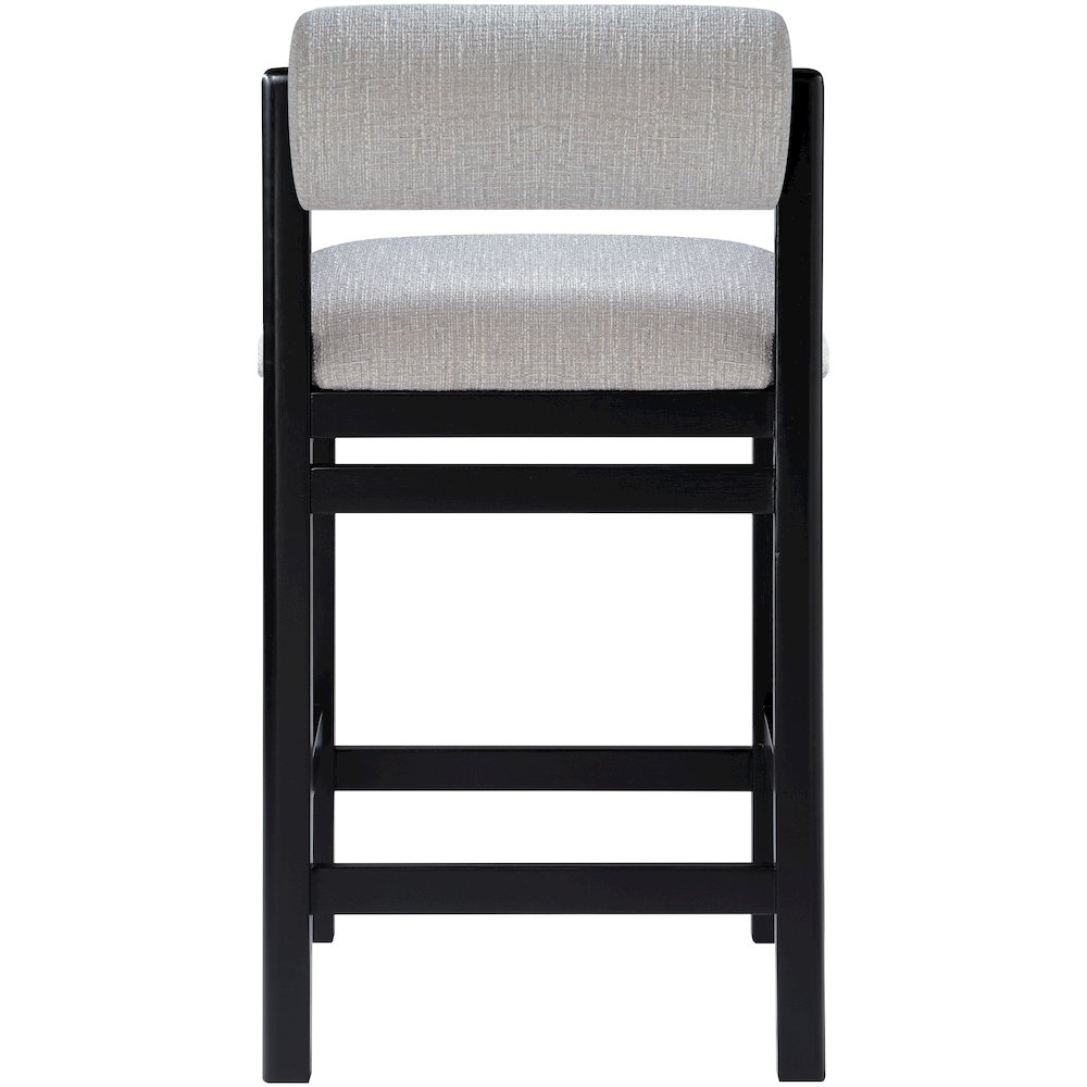 Roundhill Grey Linen Textured Fabric Upholstered Counter Stool. Picture 3