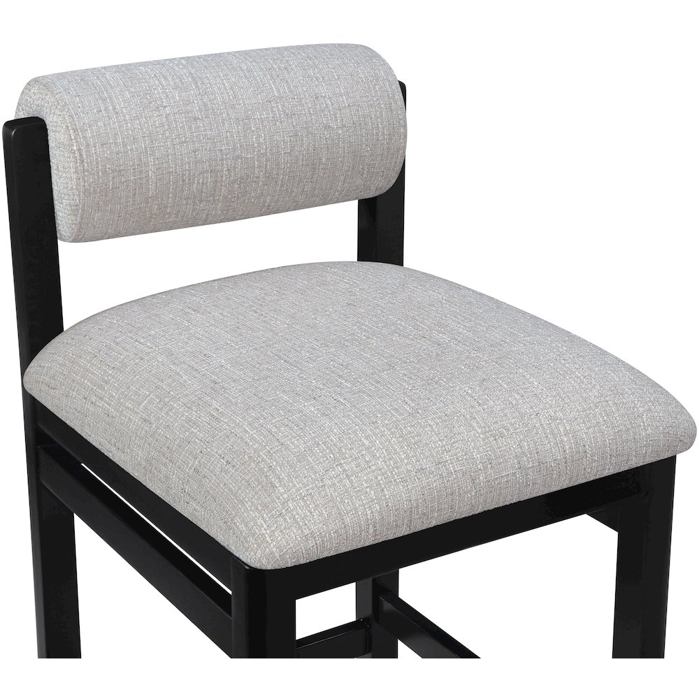 Roundhill Grey Linen Textured Fabric Upholstered Counter Stool. Picture 4