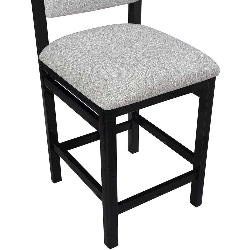 Roundhill Grey Linen Textured Fabric Upholstered Counter Stool. Picture 5