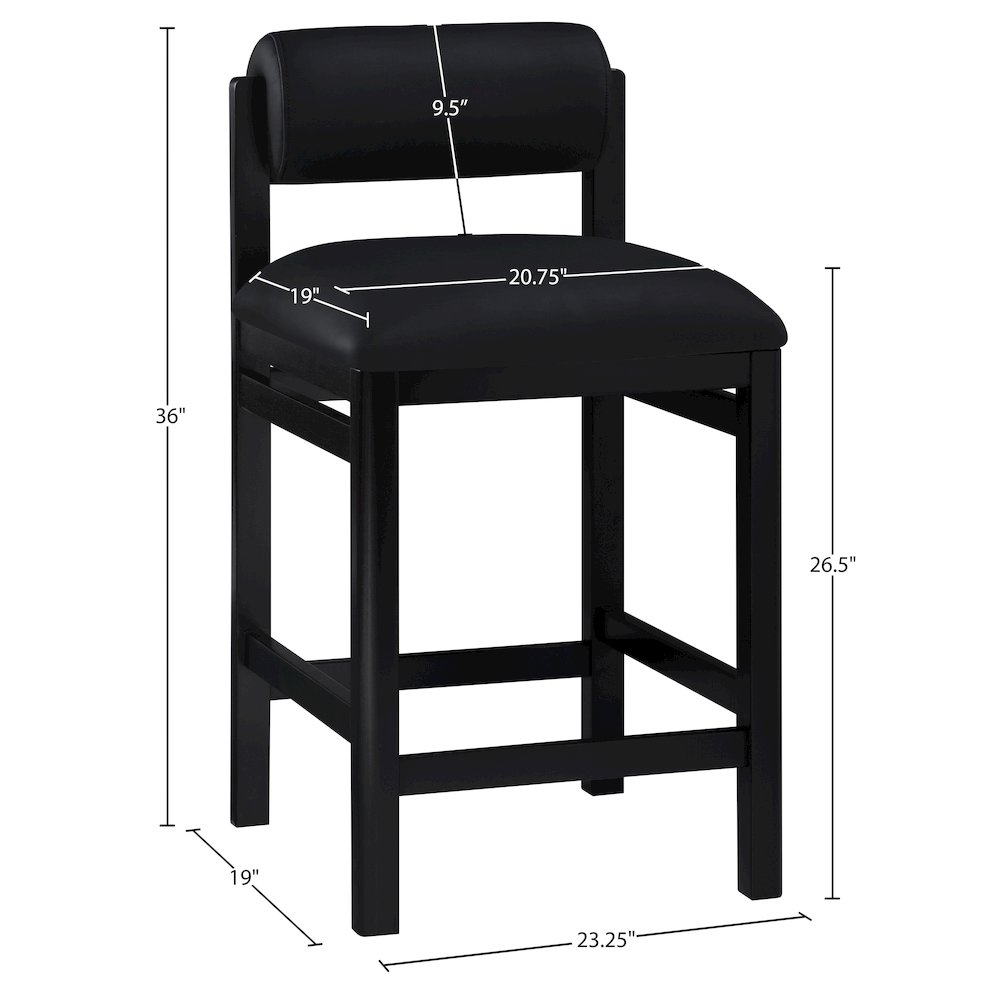 Roundhill Black Vegan Leather Upholstered Counter Stool. Picture 9