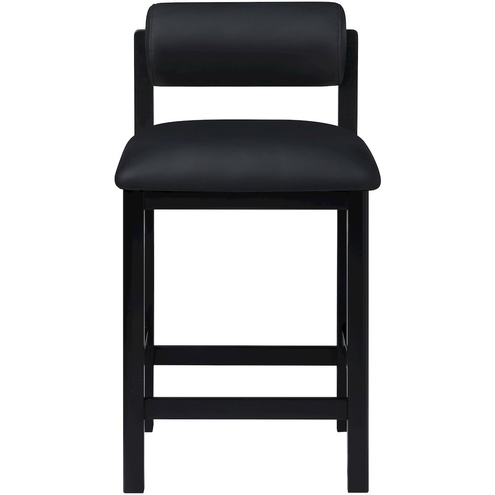 Roundhill Black Vegan Leather Upholstered Counter Stool. Picture 2