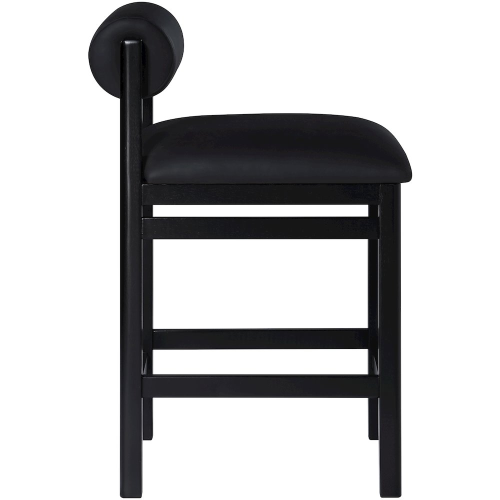 Roundhill Black Vegan Leather Upholstered Counter Stool. Picture 8