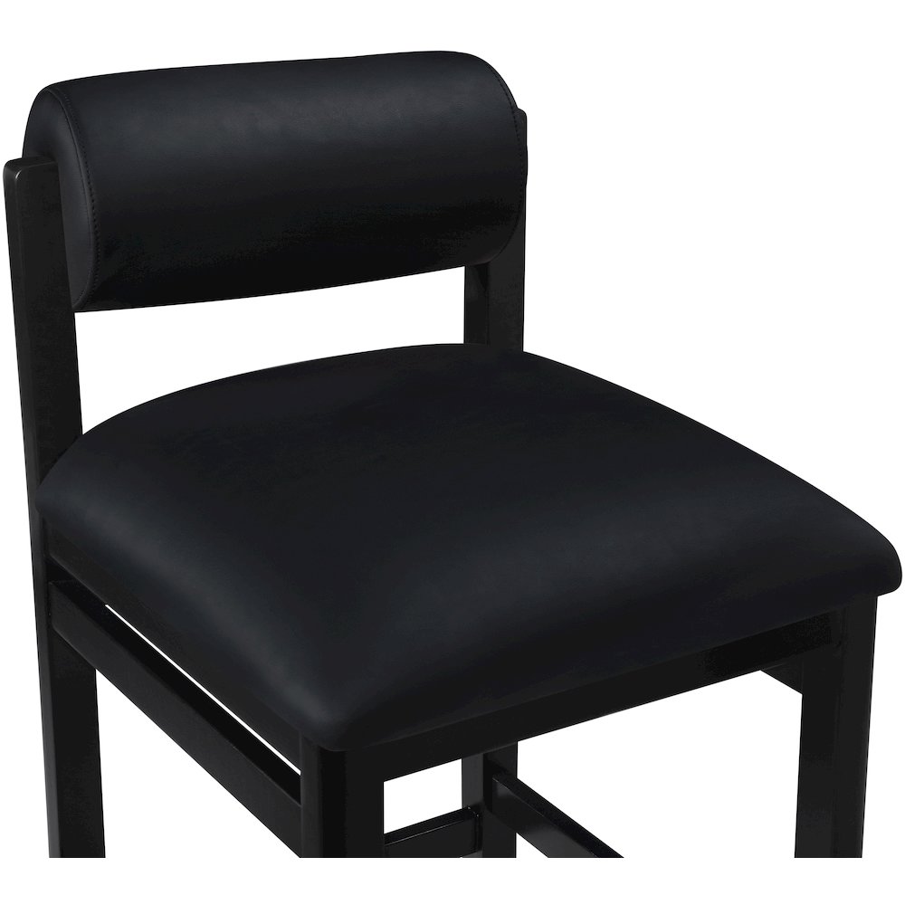 Roundhill Black Vegan Leather Upholstered Counter Stool. Picture 4