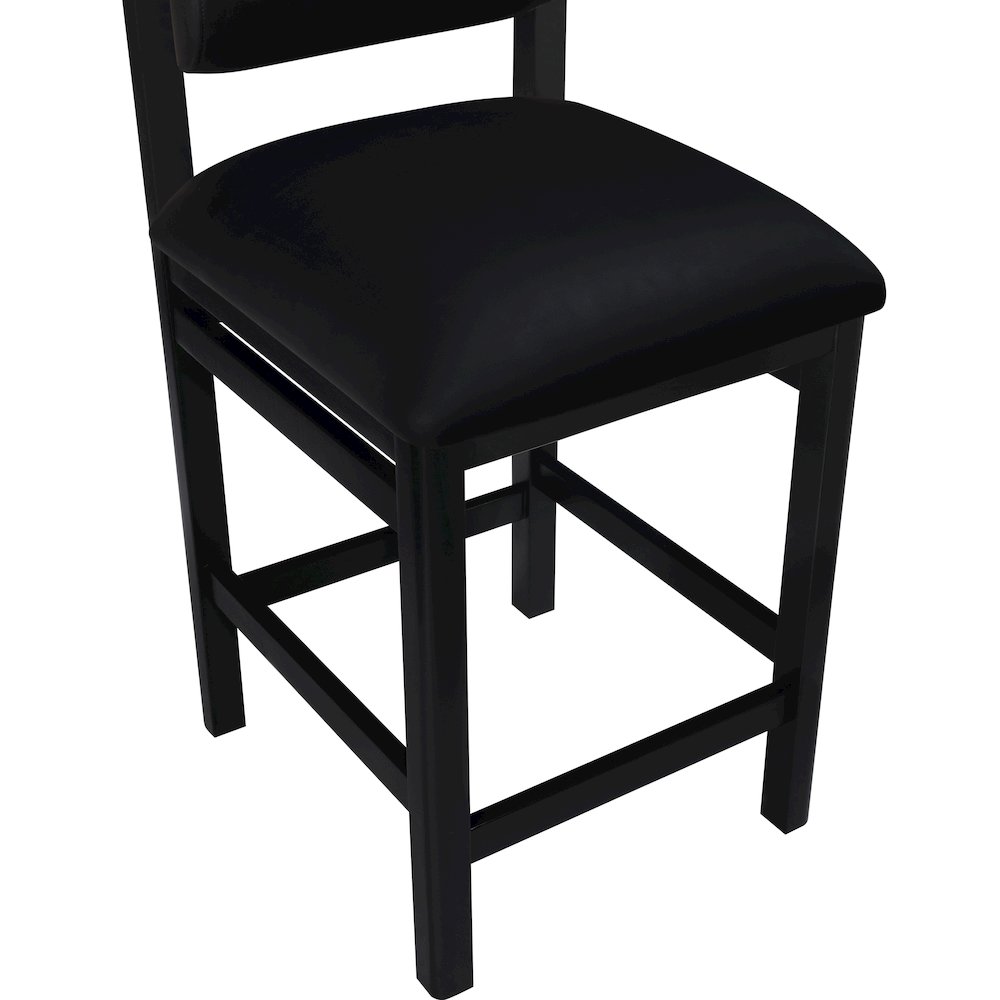Roundhill Black Vegan Leather Upholstered Counter Stool. Picture 5