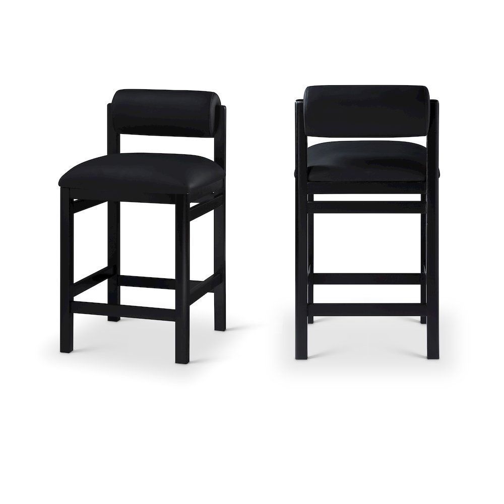 Roundhill Black Vegan Leather Upholstered Counter Stool. Picture 11
