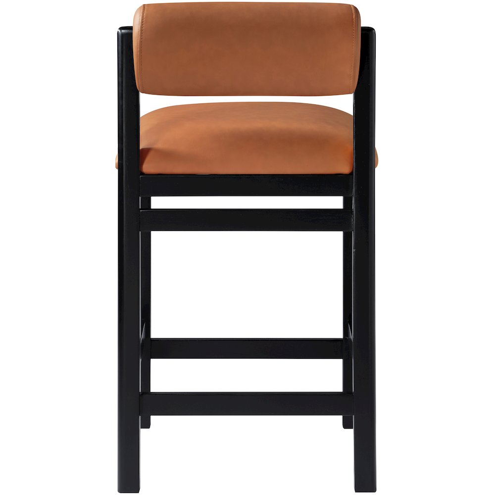 Roundhill Cognac Vegan Leather Upholstered Counter Stool. Picture 3