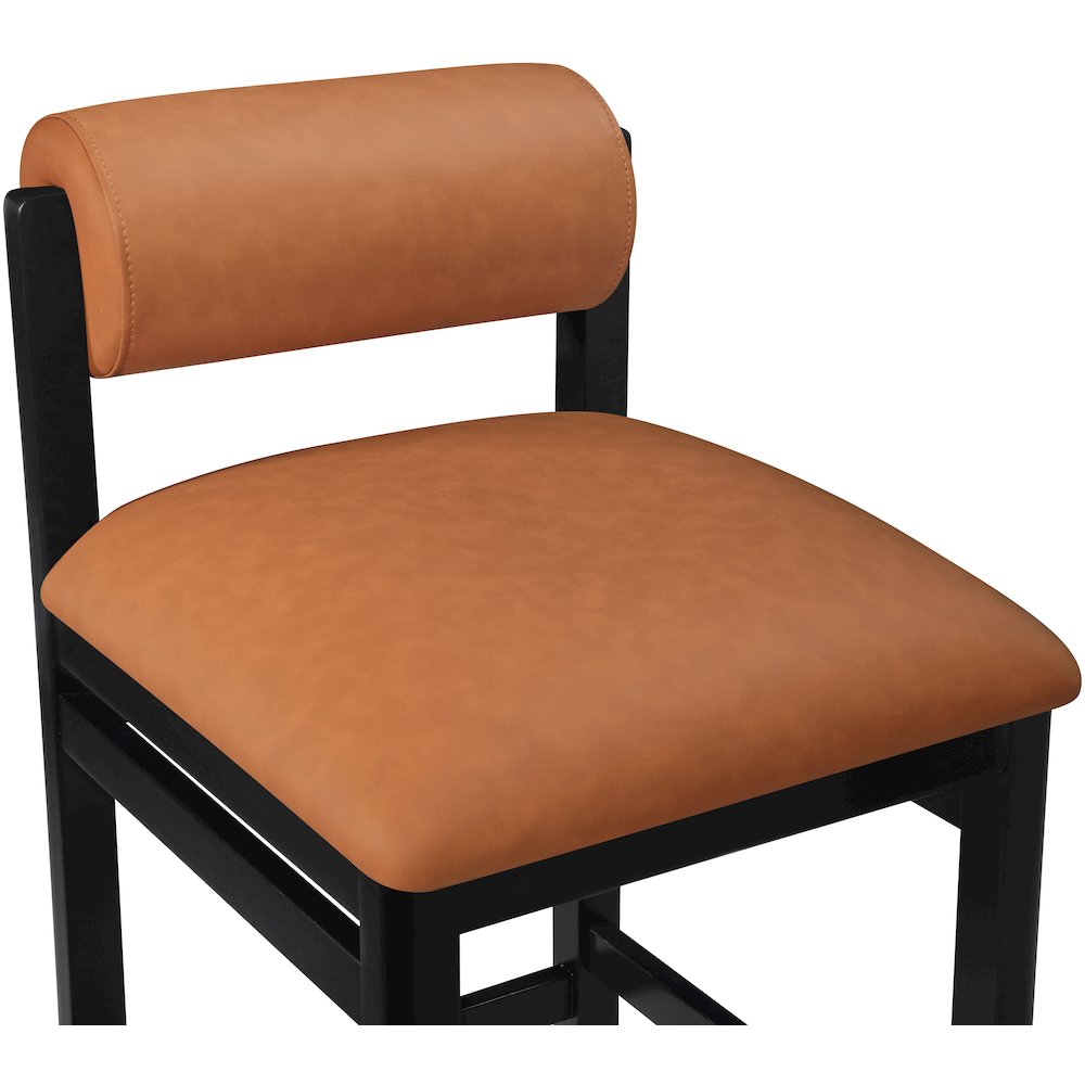 Roundhill Cognac Vegan Leather Upholstered Counter Stool. Picture 4