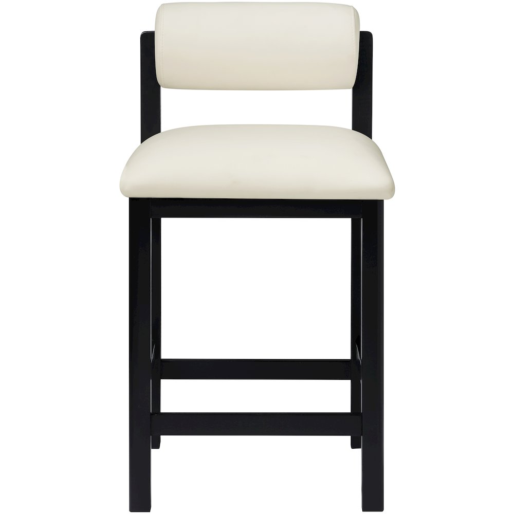 Roundhill Cream Vegan Leather Upholstered Counter Stool. Picture 2