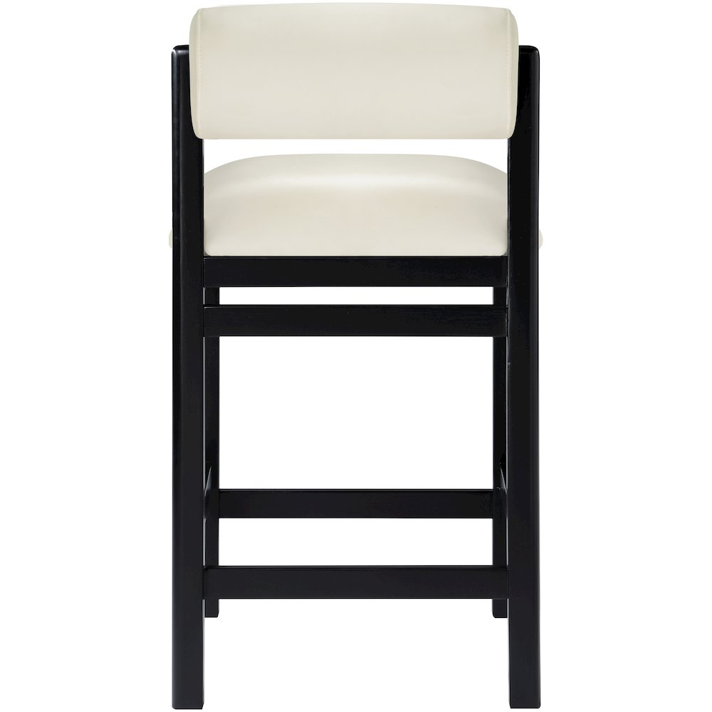 Roundhill Cream Vegan Leather Upholstered Counter Stool. Picture 3