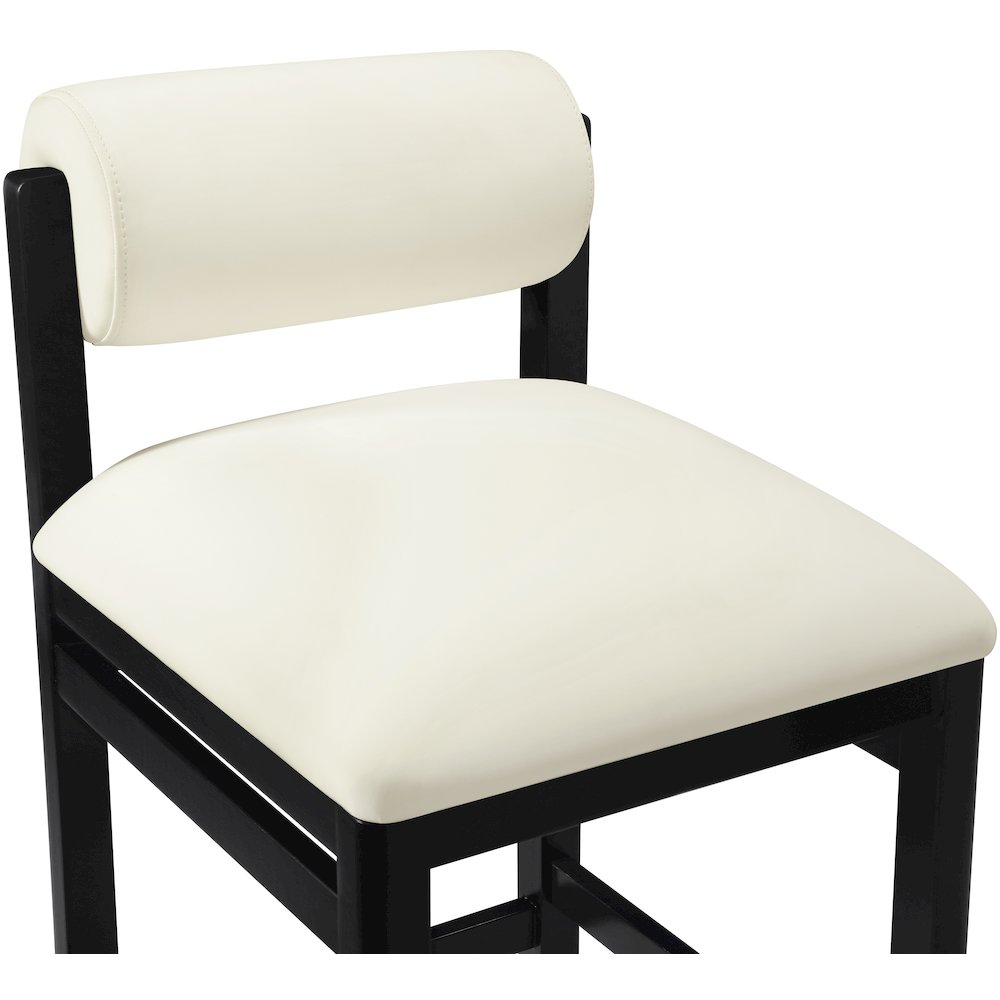 Roundhill Cream Vegan Leather Upholstered Counter Stool. Picture 4