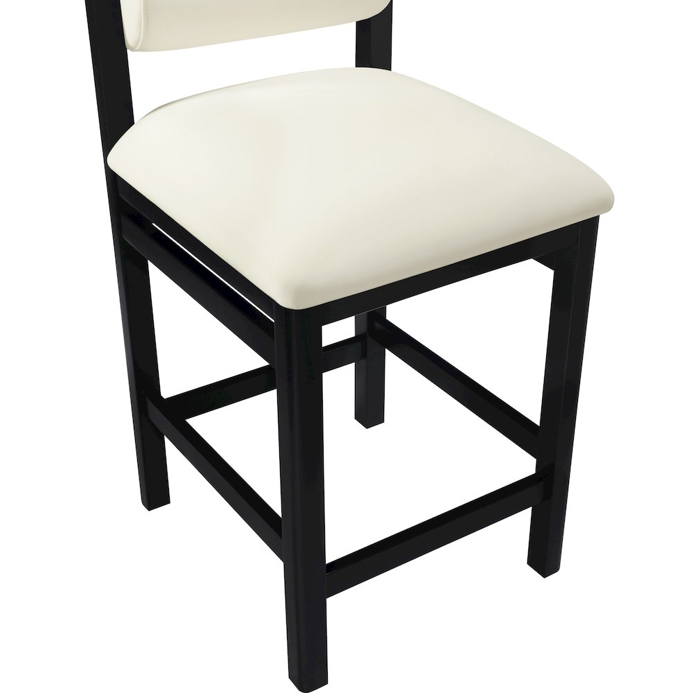 Roundhill Cream Vegan Leather Upholstered Counter Stool. Picture 5