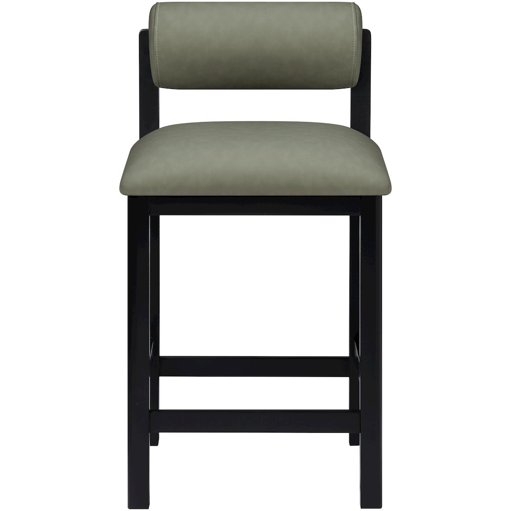 Roundhill Green Vegan Leather Upholstered Counter Stool. Picture 2