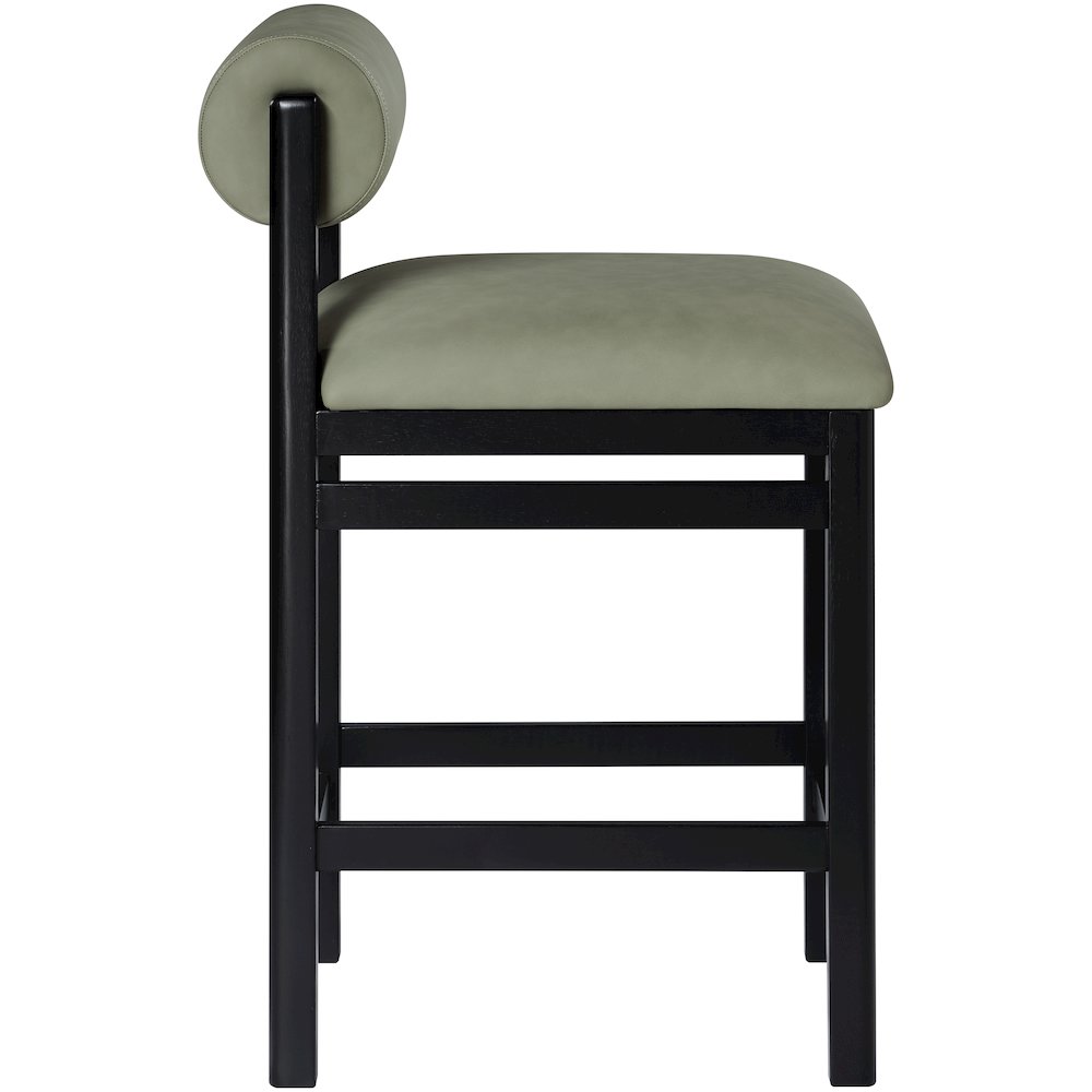 Roundhill Green Vegan Leather Upholstered Counter Stool. Picture 8