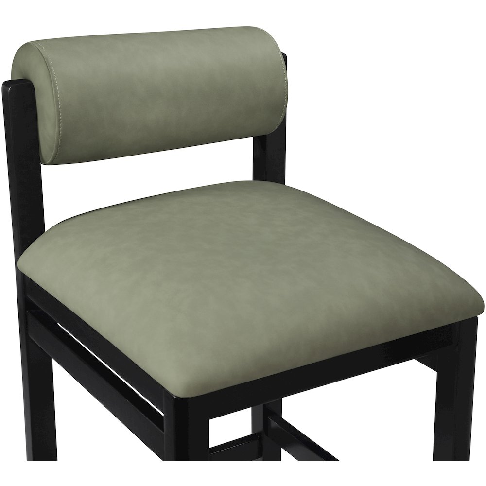Roundhill Green Vegan Leather Upholstered Counter Stool. Picture 4