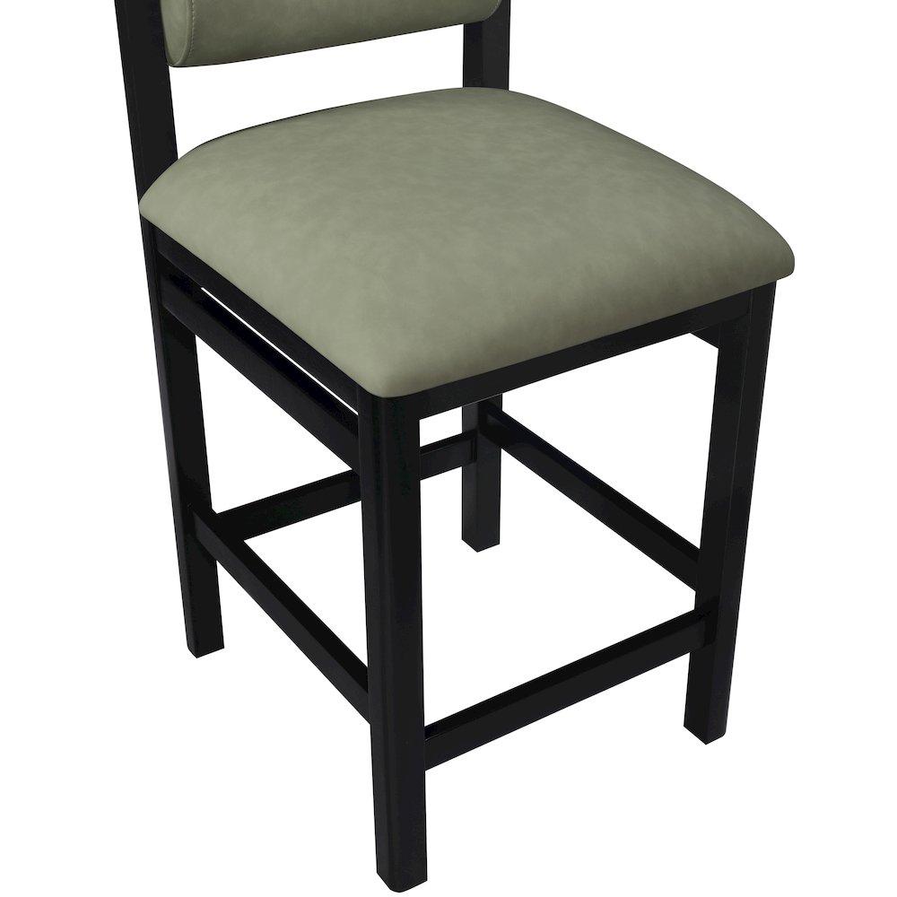 Roundhill Green Vegan Leather Upholstered Counter Stool. Picture 5