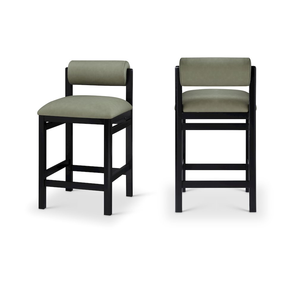 Roundhill Green Vegan Leather Upholstered Counter Stool. Picture 11