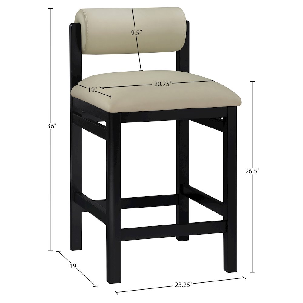 Roundhill Taupe Vegan Leather Upholstered Counter Stool. Picture 9