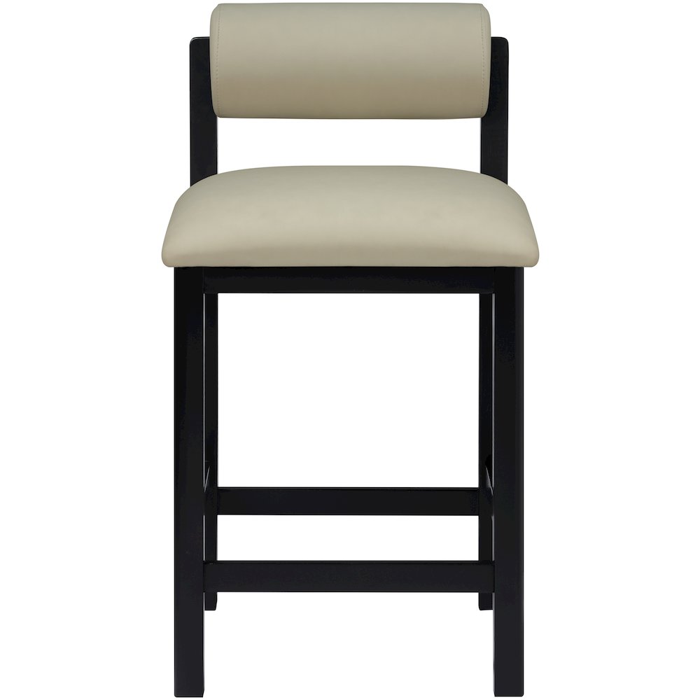Roundhill Taupe Vegan Leather Upholstered Counter Stool. Picture 2