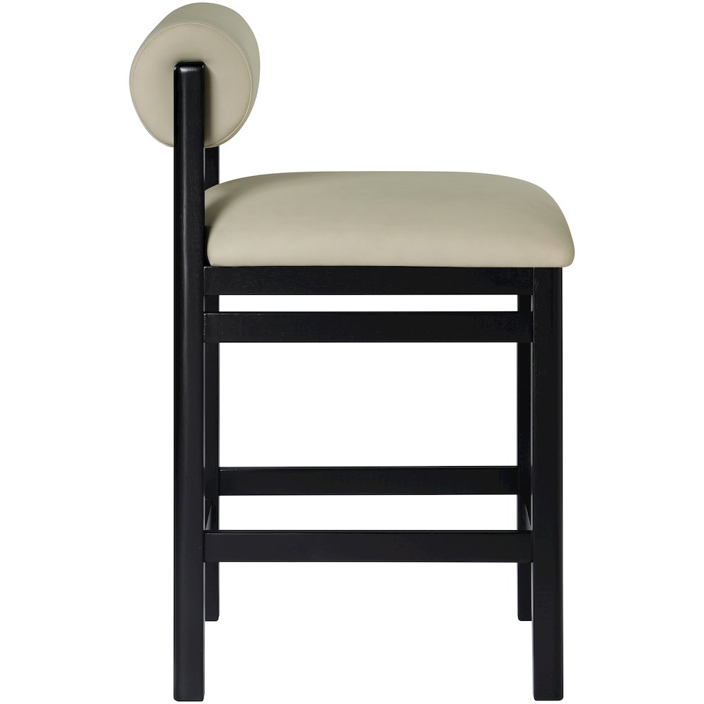 Roundhill Taupe Vegan Leather Upholstered Counter Stool. Picture 8