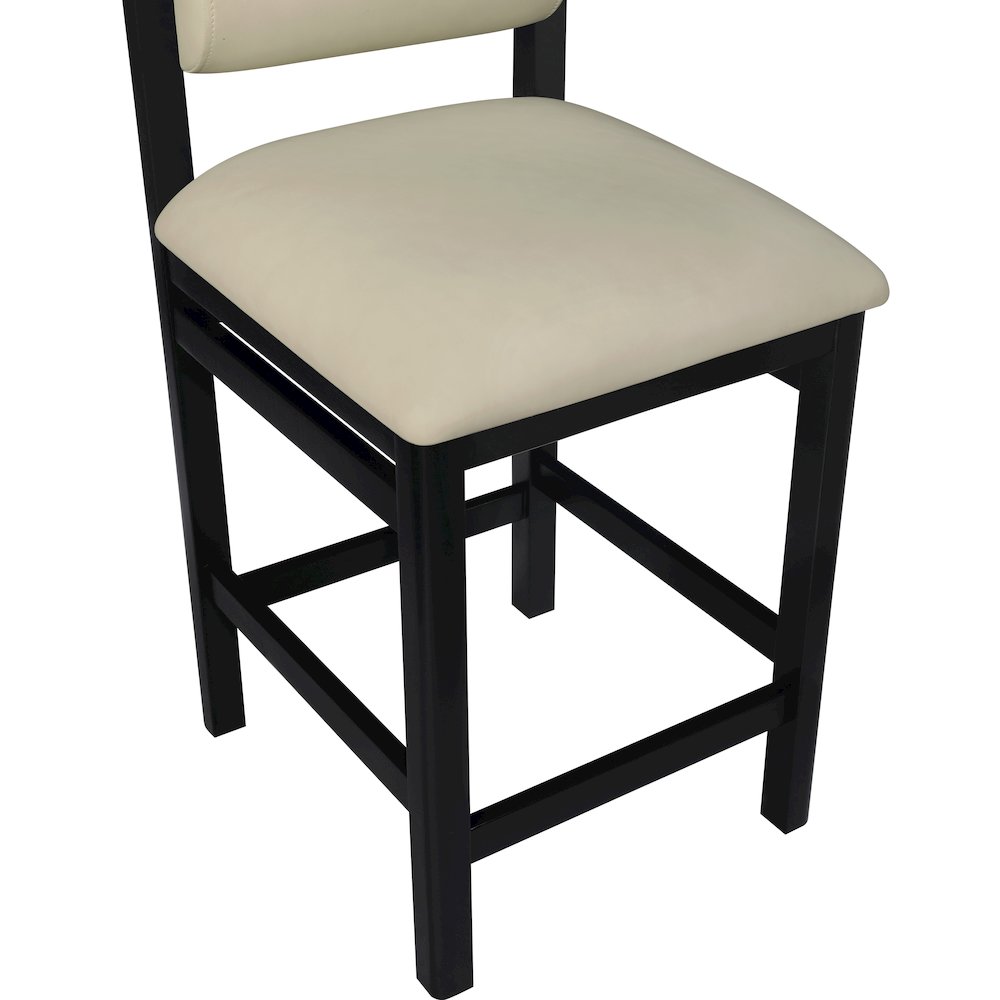Roundhill Taupe Vegan Leather Upholstered Counter Stool. Picture 5