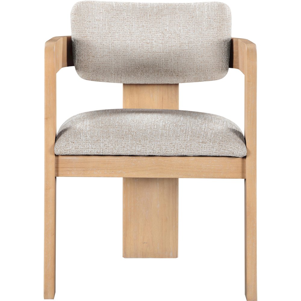 Sacha Beige Linen Textured Fabric Upholstered Dining Chair, Set of 2. Picture 3