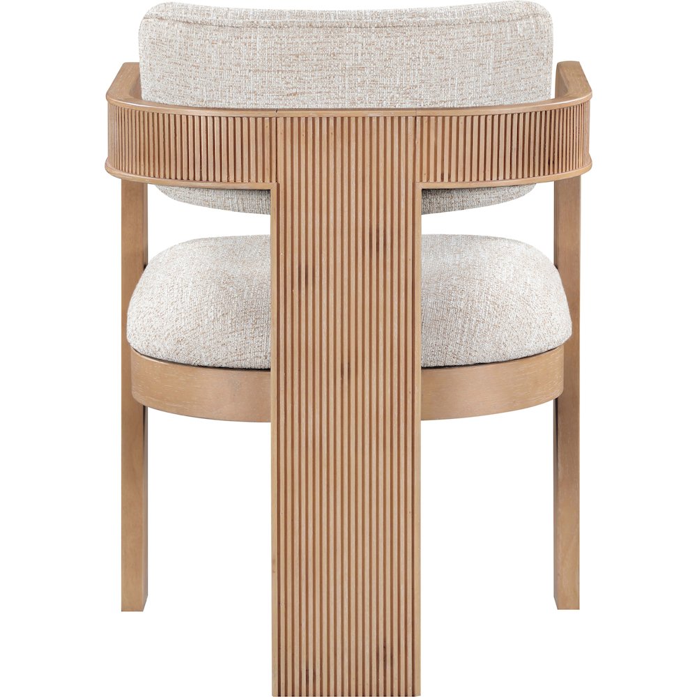 Sacha Beige Linen Textured Fabric Upholstered Dining Chair, Set of 2. Picture 5