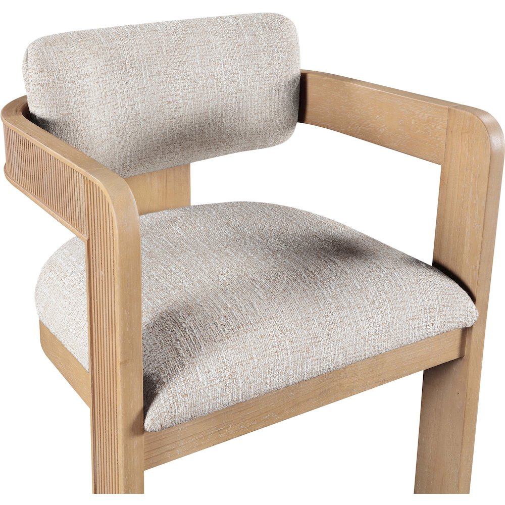 Sacha Beige Linen Textured Fabric Upholstered Dining Chair, Set of 2. Picture 6