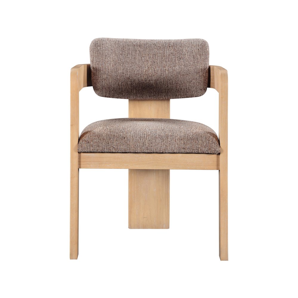 Sacha Brown Linen Textured Fabric Dining Chair, Set of 2. Picture 3