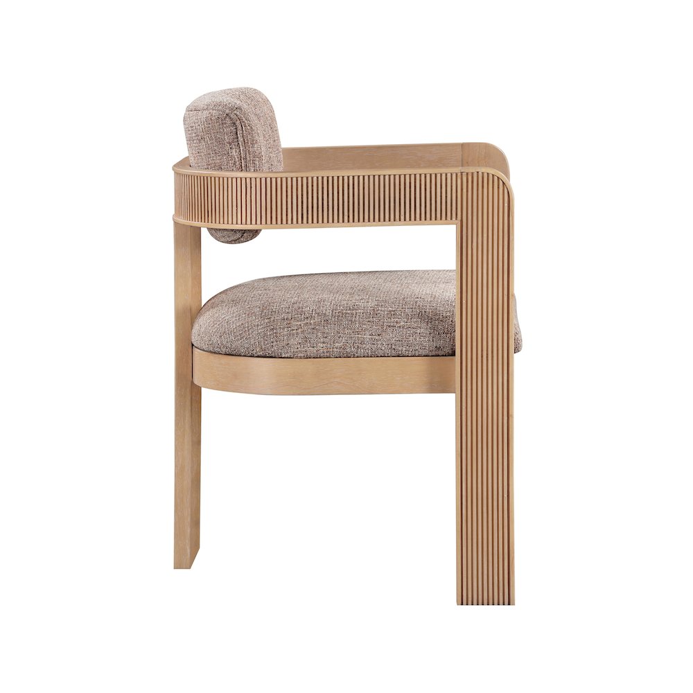 Sacha Brown Linen Textured Fabric Dining Chair, Set of 2. Picture 4