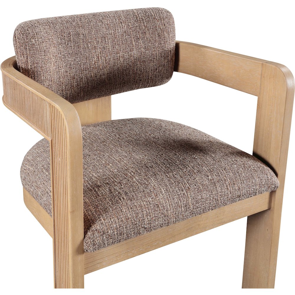 Sacha Brown Linen Textured Fabric Dining Chair, Set of 2. Picture 6