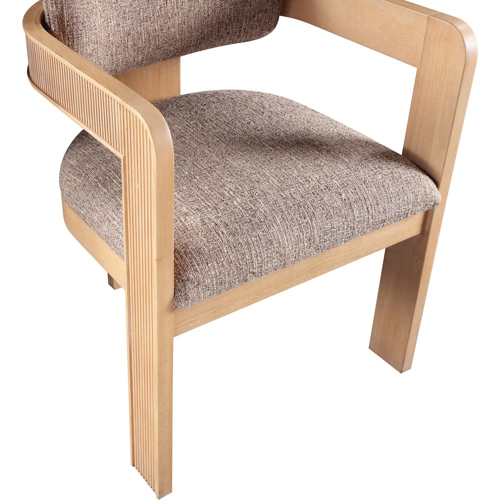 Sacha Brown Linen Textured Fabric Dining Chair, Set of 2. Picture 7