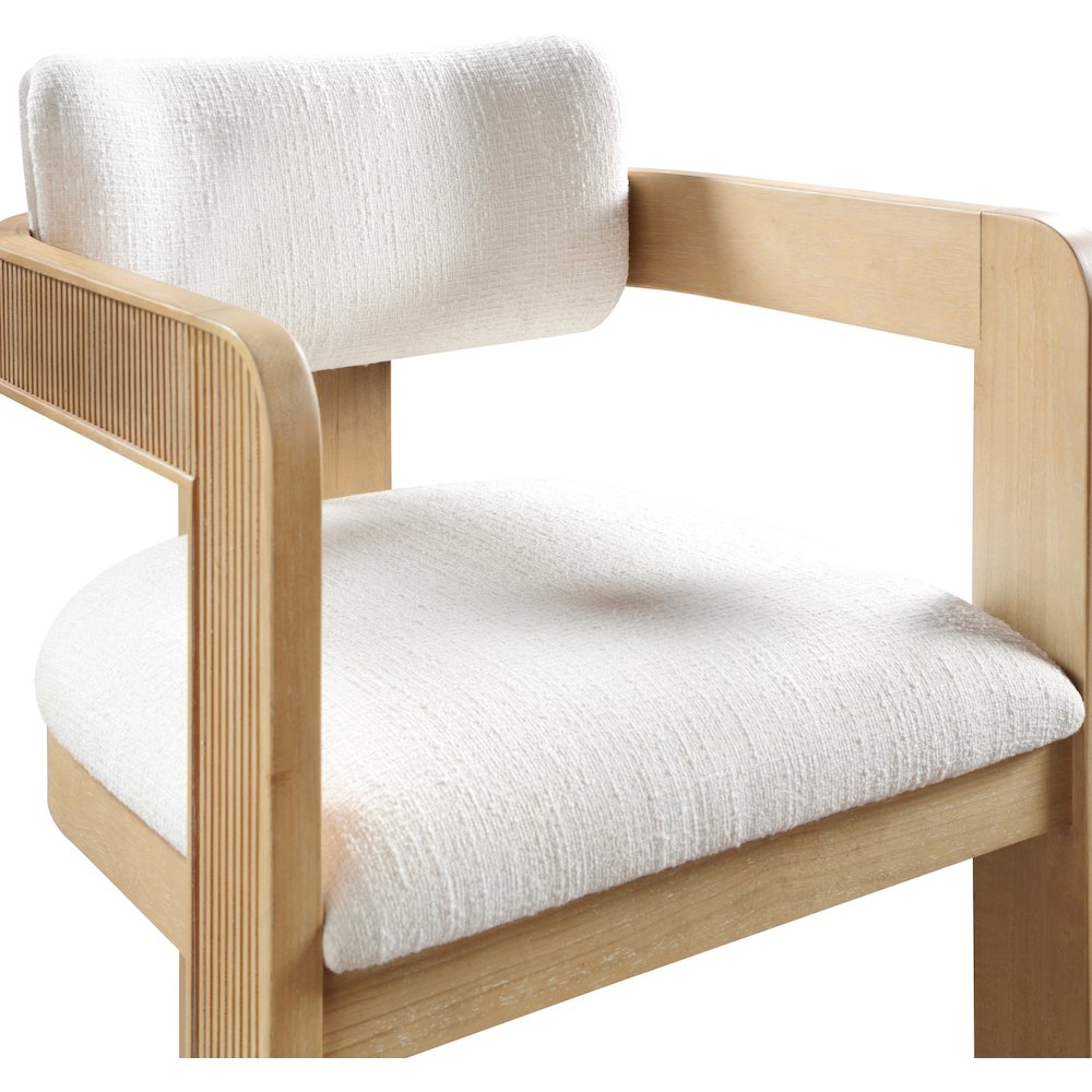 Sacha Cream Linen Textured Fabric Dining Chair, Set of 2. Picture 6