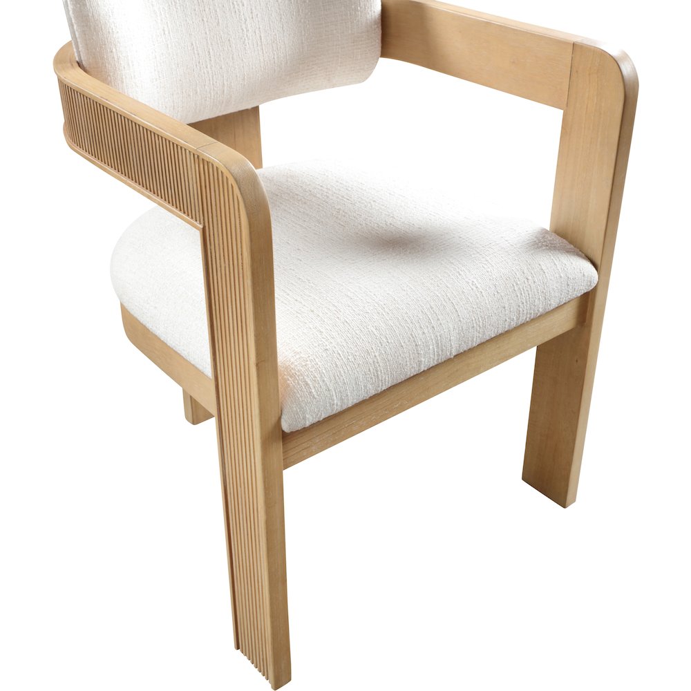 Sacha Cream Linen Textured Fabric Dining Chair, Set of 2. Picture 7