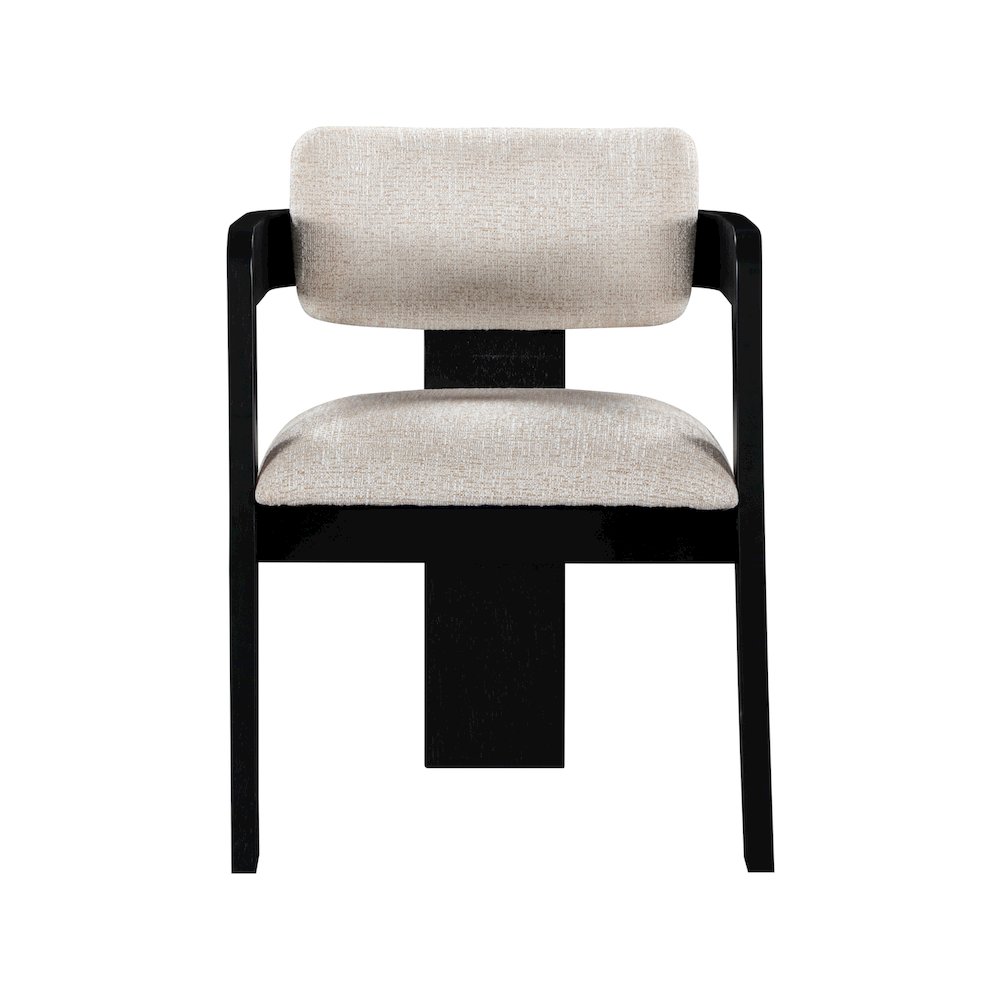 Sacha Beige Linen Textured Fabric Dining Chair, Set of 2. Picture 3