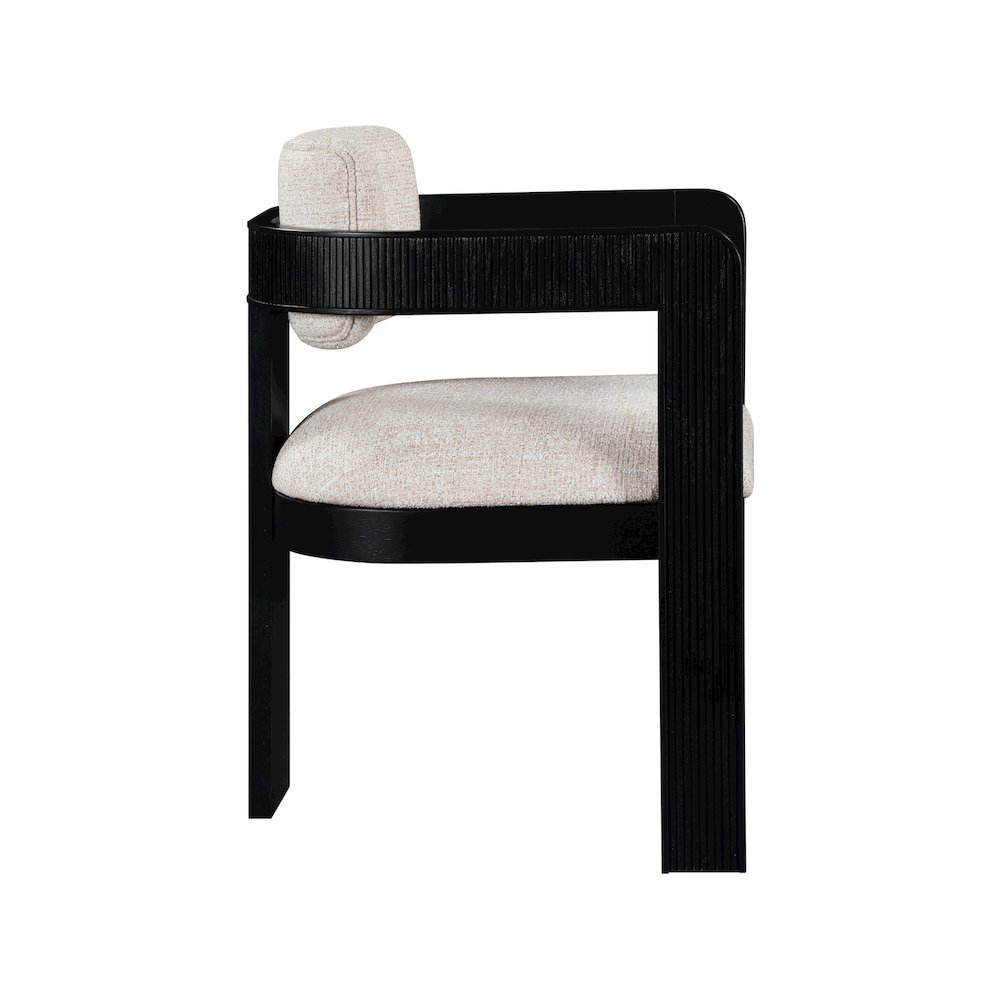 Sacha Beige Linen Textured Fabric Dining Chair, Set of 2. Picture 4