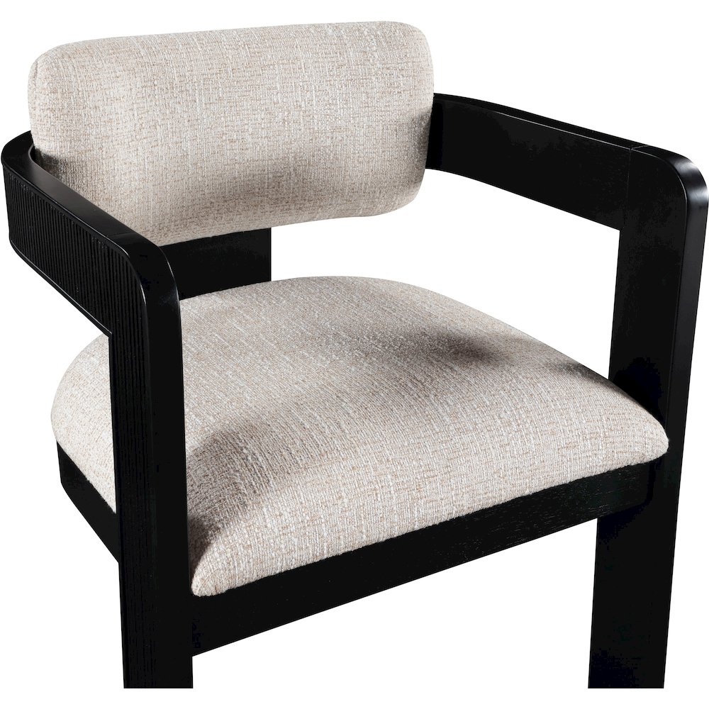 Sacha Beige Linen Textured Fabric Dining Chair, Set of 2. Picture 6