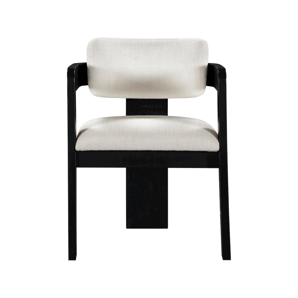 Sacha Cream Linen Textured Fabric Dining Chair, Set of 2. Picture 3