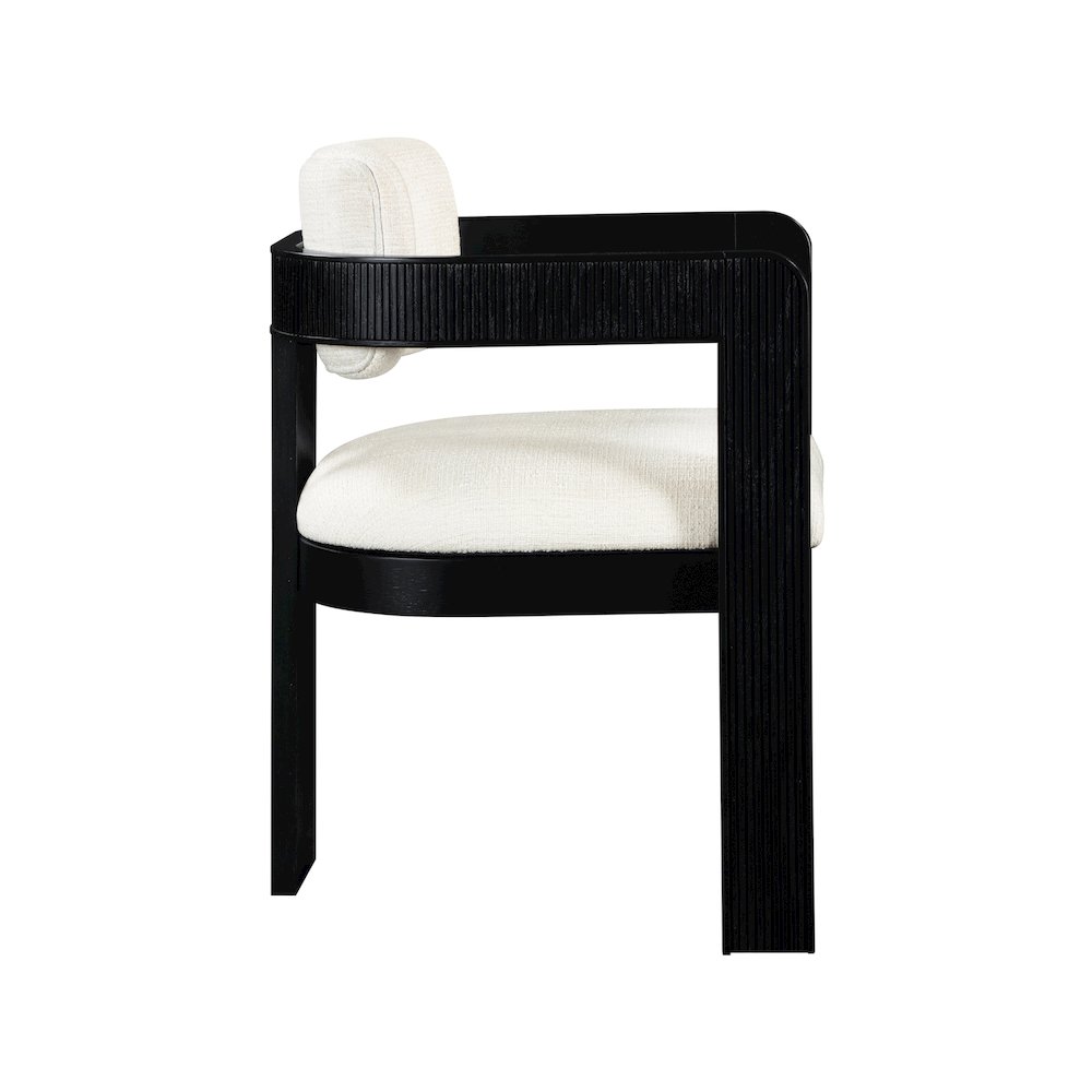 Sacha Cream Linen Textured Fabric Dining Chair, Set of 2. Picture 4