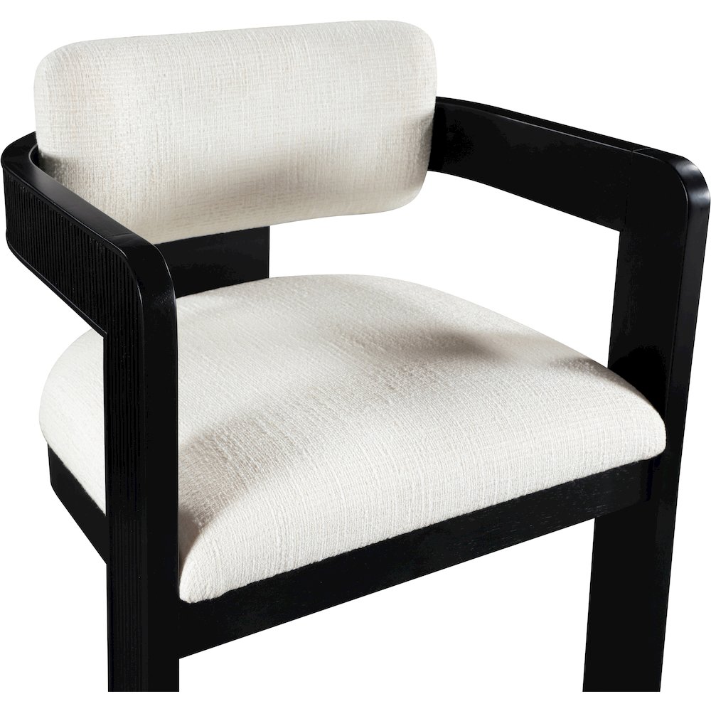 Sacha Cream Linen Textured Fabric Dining Chair, Set of 2. Picture 6