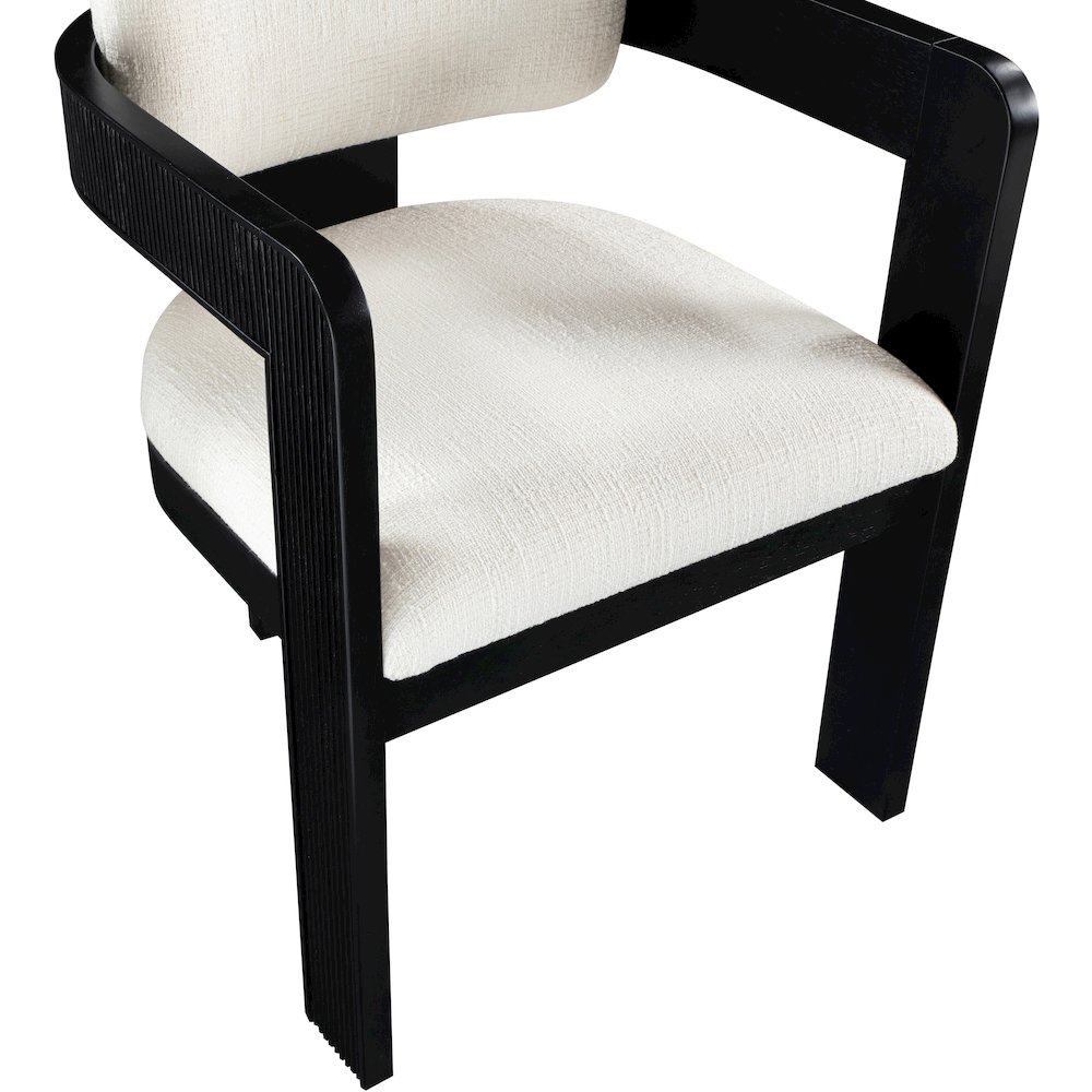 Sacha Cream Linen Textured Fabric Dining Chair, Set of 2. Picture 7