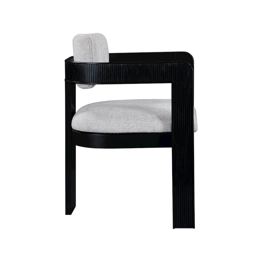 Sacha Grey Linen Textured Fabric Dining Chair, Set of 2. Picture 4