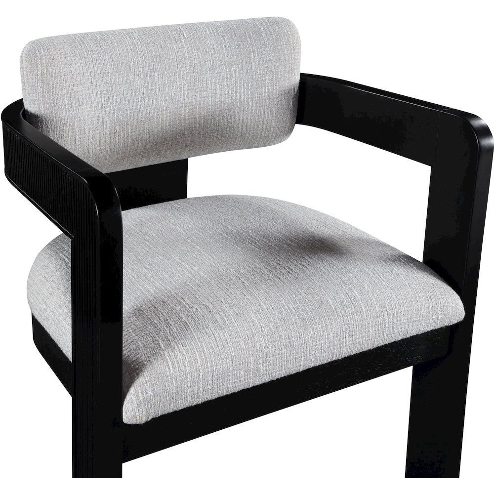 Sacha Grey Linen Textured Fabric Dining Chair, Set of 2. Picture 6