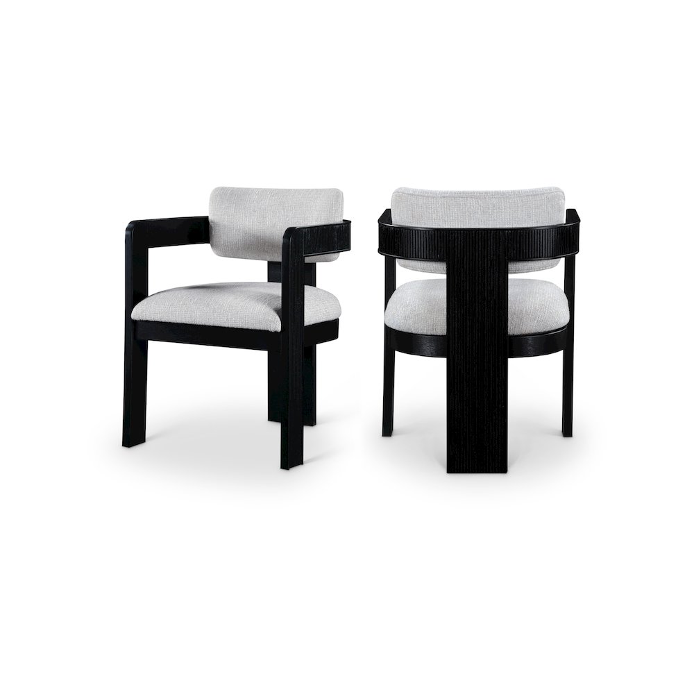 Sacha Grey Linen Textured Fabric Dining Chair, Set of 2. Picture 1