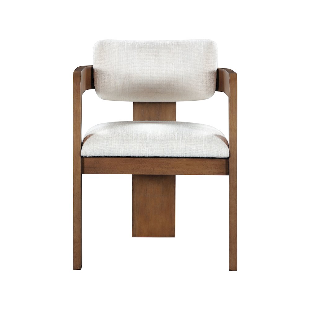 Sacha Cream Linen Textured Fabric Dining Chair, Set of 2. Picture 3