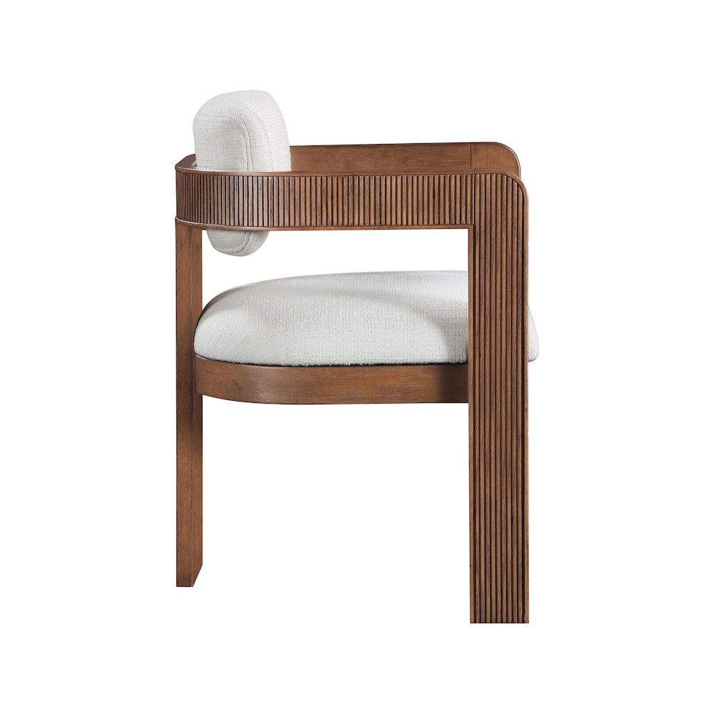Sacha Cream Linen Textured Fabric Dining Chair, Set of 2. Picture 4