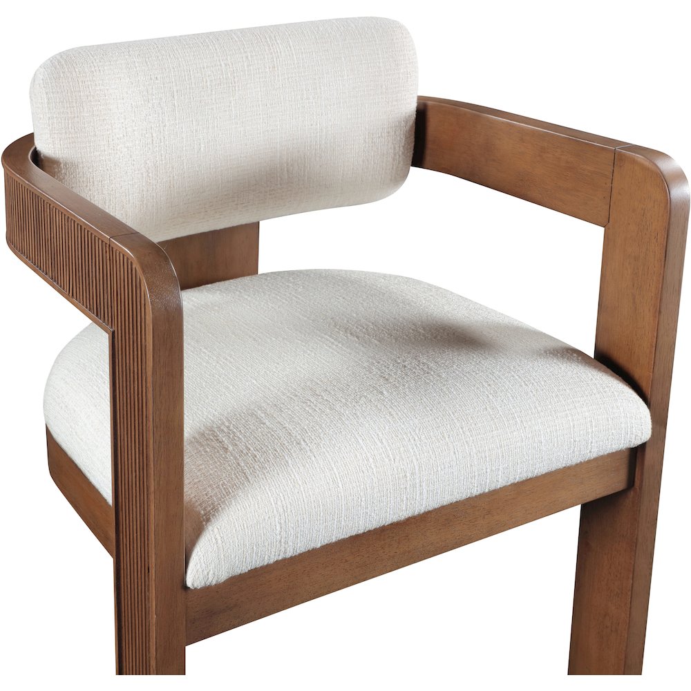 Sacha Cream Linen Textured Fabric Dining Chair, Set of 2. Picture 6